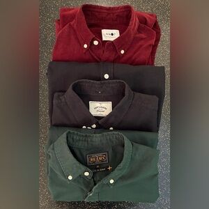 3 button downs - Portuguese Flannel, Beams+, NN07 (size M)